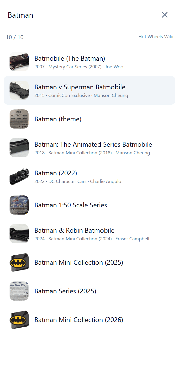 Sugerencias de autocompletado